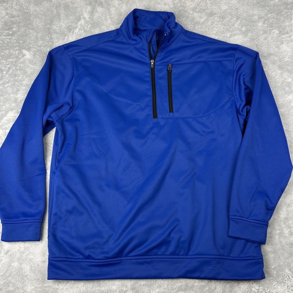 Snake Eyes Golf 1/4 Zip Pullover Dry 18 Men's Large Blue Fleece Lined‎ Pockets